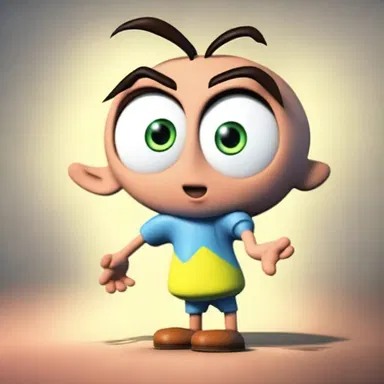 The cartoon character's alertness was portrayed through its wide eyes and quick movements.