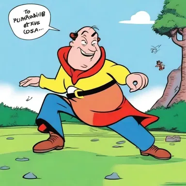 The character's alertness saved him from falling into the trap set by the villain in the cartoon.