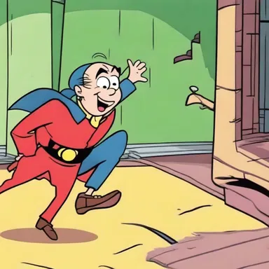 The character's alertness saved him from falling into the trap set by the villain in the cartoon.