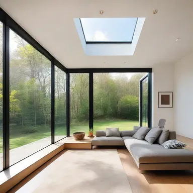 The architect designed the house with large windows to increase natural light and enhance alertness in the space.