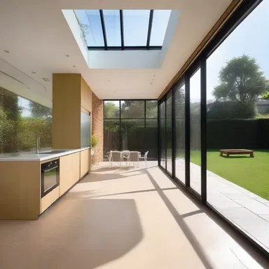 The architect designed the house with large windows to increase natural light and enhance alertness in the space.