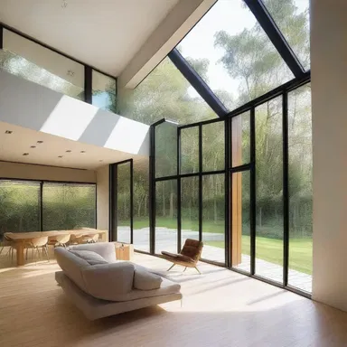 The architect designed the house with large windows to increase natural light and enhance alertness in the space.