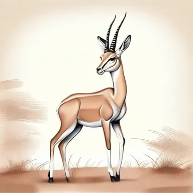 The artist depicted the gazelle in a pose that showed its alertness to the surrounding environment.