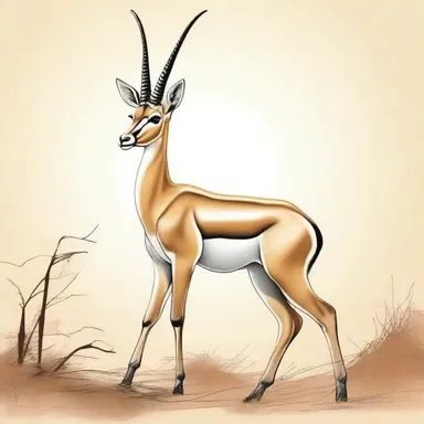 The artist depicted the gazelle in a pose that showed its alertness to the surrounding environment.