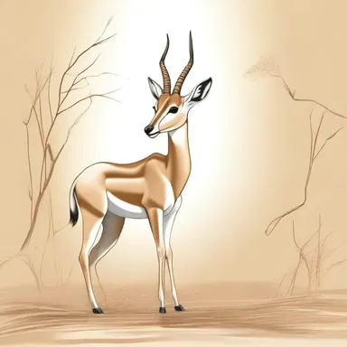 The artist depicted the gazelle in a pose that showed its alertness to the surrounding environment.