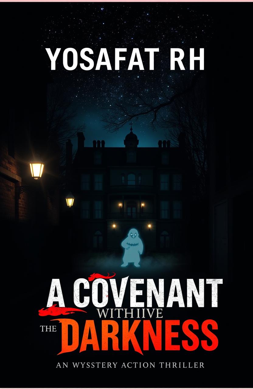 A book cover for a mystery action thriller titled 'A Covenant with the Darkness'