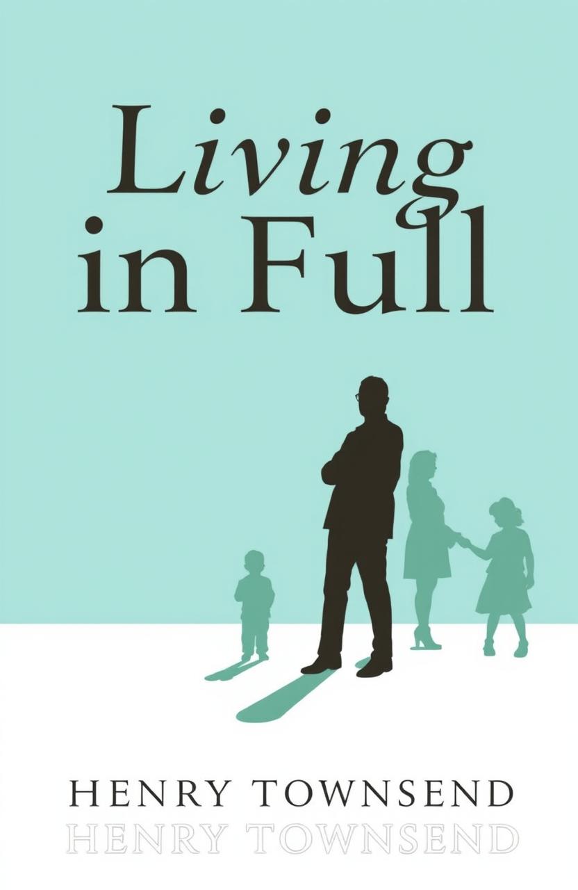 A minimalist book cover design titled 'Living in Full' by Henry Townsend
