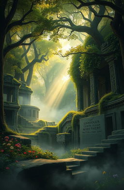 A mysterious and enigmatic landscape depicting the concept of an 'untold past'