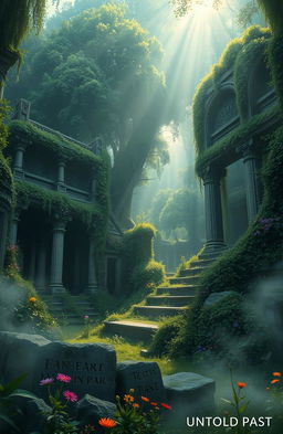 A mysterious and enigmatic landscape depicting the concept of an 'untold past'