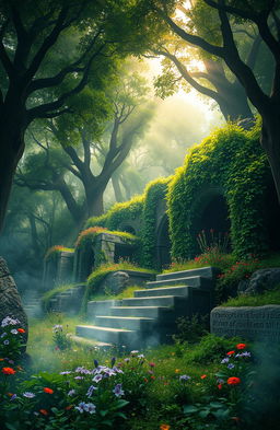 A mysterious and enigmatic landscape depicting the concept of an 'untold past'