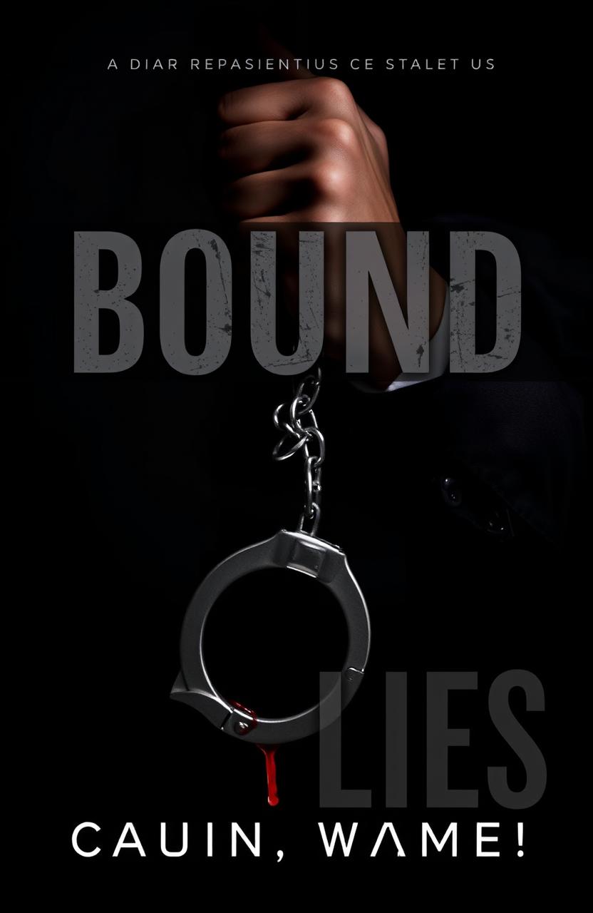 A dark romantic book cover for 'BOUND BY LIES' featuring elements of betrayal and deception