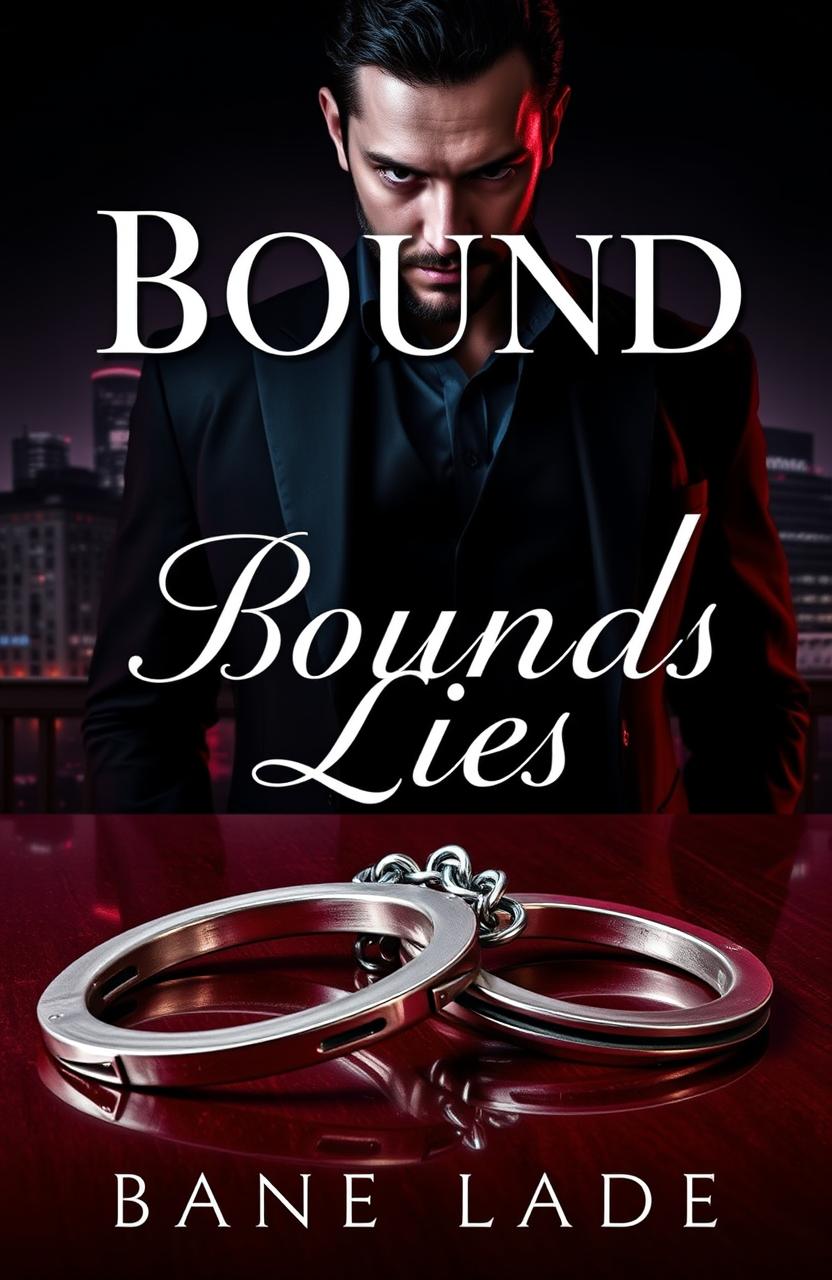 A dark, thrilling cover for a mafia romance novel titled 'Bound by Lies'