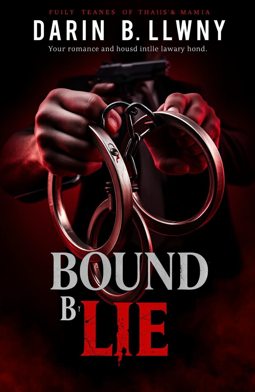 A book cover design for a dark romance novel titled 'Bound by Lies'