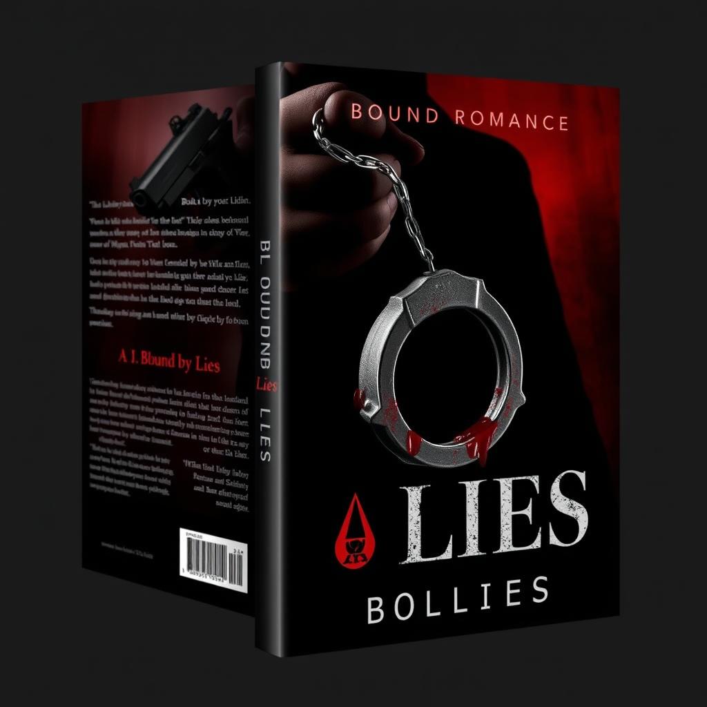 A book cover design for a dark romance novel titled 'Bound by Lies'