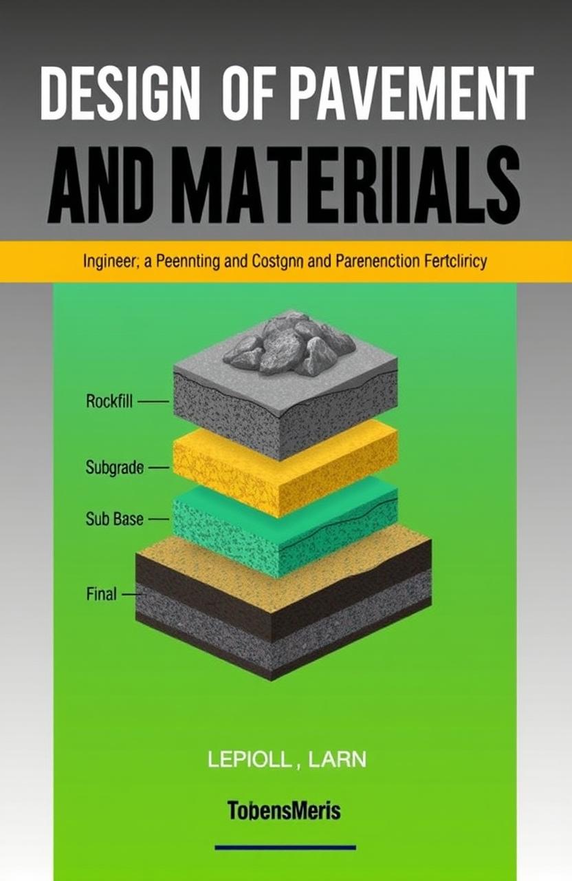 A simple yet visually appealing book cover design for 'Design of Pavement and Materials