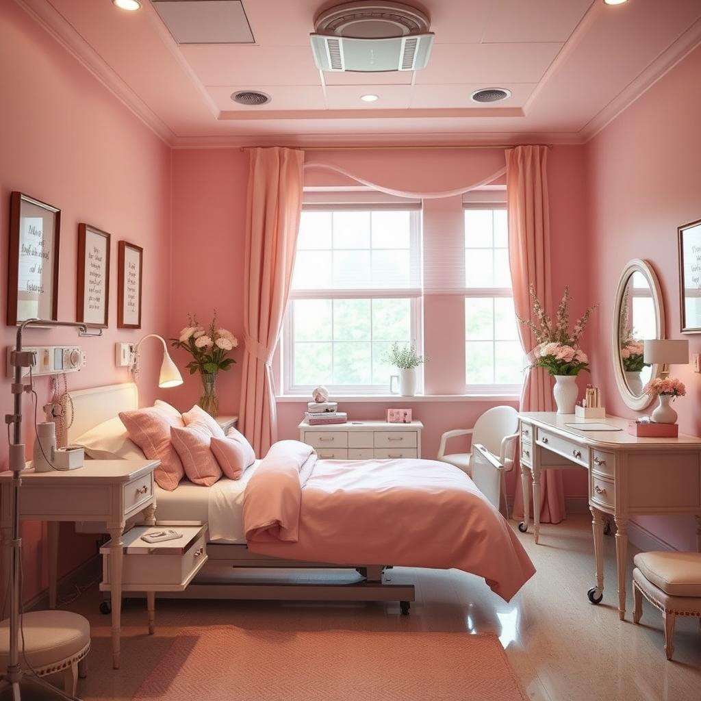 Chic Coquette Labor Room: Comfort Meets Elegance