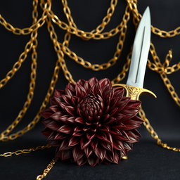 A stunning black wallpaper featuring elegant golden chains that are intricately interwoven throughout the design