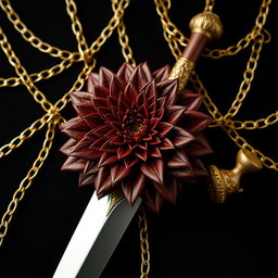 A stunning black wallpaper featuring elegant golden chains that are intricately interwoven throughout the design