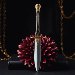 A striking black wallpaper designed to resemble an elegant book cover, featuring subtle golden chains that softly blend into the background, creating a sophisticated texture