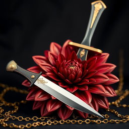 A striking black wallpaper designed to resemble an elegant book cover, featuring subtle golden chains that softly blend into the background, creating a sophisticated texture