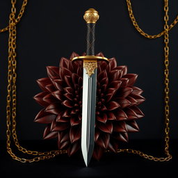 An elegant black wallpaper designed as a captivating book cover, adorned with subtle golden chains that softly weave into the background, providing a rich texture without being overly prominent