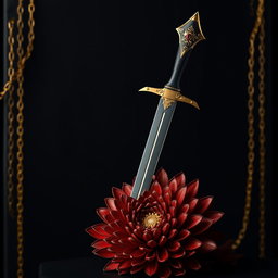 A striking black wallpaper designed to evoke the look of a sophisticated book cover, featuring faint golden chains that delicately weave through the background, adding a subtle richness