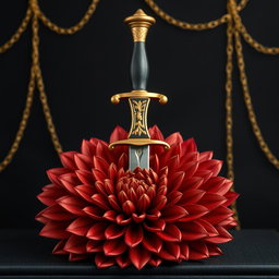 A striking black wallpaper designed to evoke the look of a sophisticated book cover, featuring faint golden chains that delicately weave through the background, adding a subtle richness