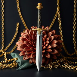 An elegant black wallpaper styled to resemble an alluring book cover, featuring soft golden chains subtly integrated into the background, creating a sense of luxury without overshadowing the main elements