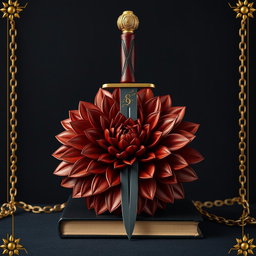 An elegant black wallpaper styled to resemble an alluring book cover, featuring soft golden chains subtly integrated into the background, creating a sense of luxury without overshadowing the main elements