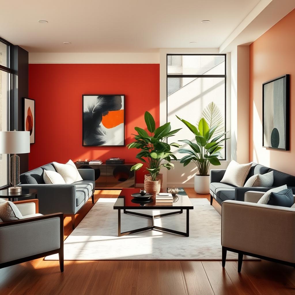 A beautifully decorated interior space with a modern aesthetic