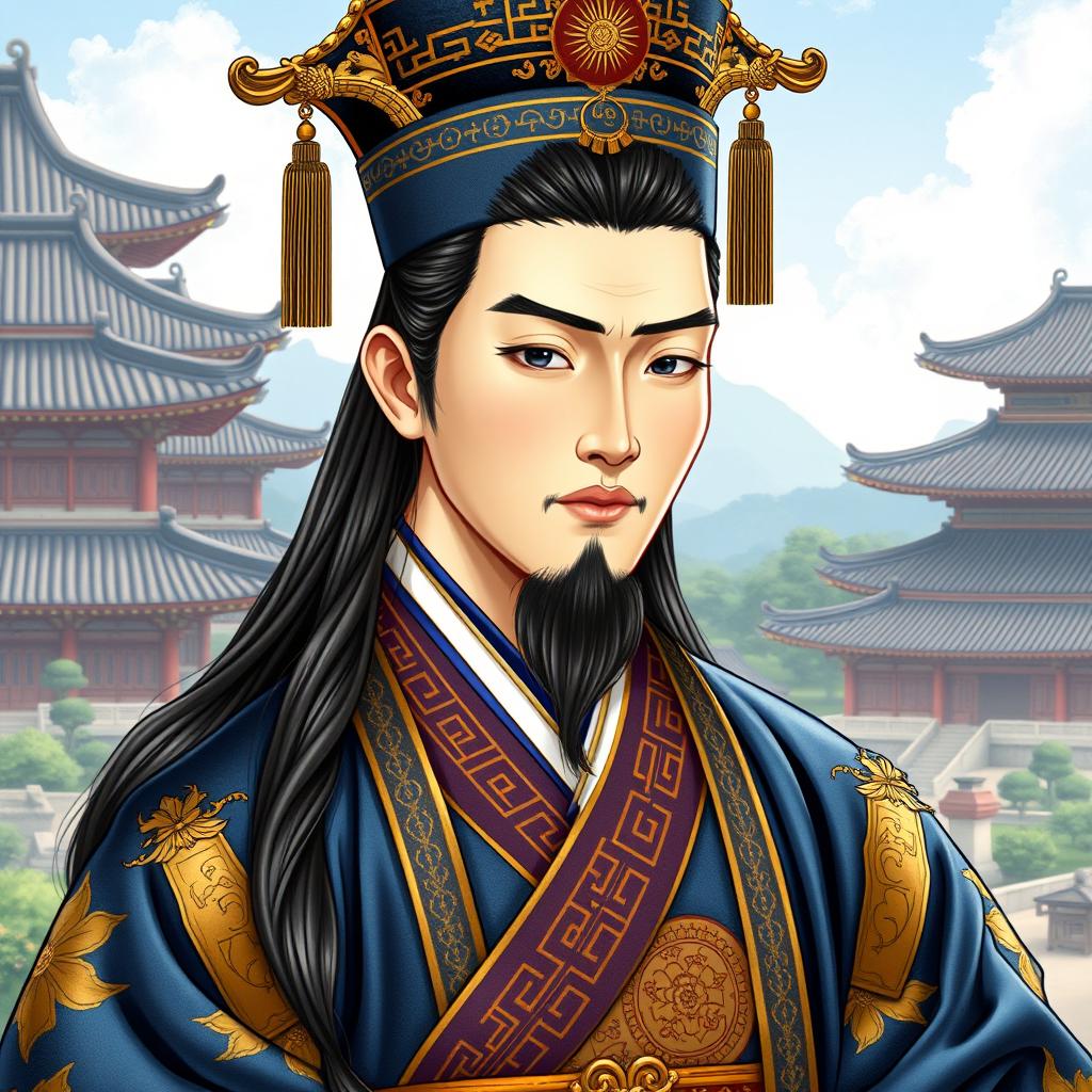 An ancient Korean prince depicted in a regal and dignified manner