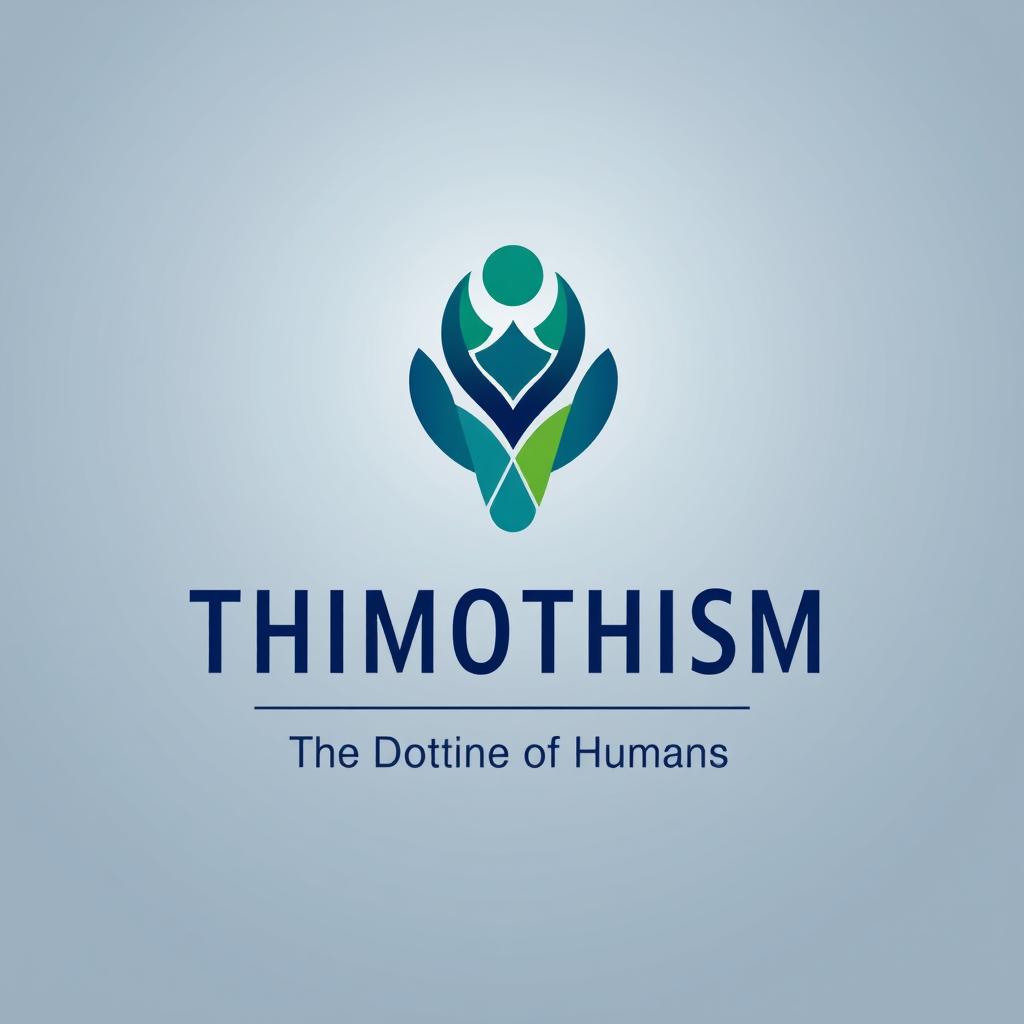 A sleek and modern logo design for 'THIMOTHISM: The Doctrine of Humans'