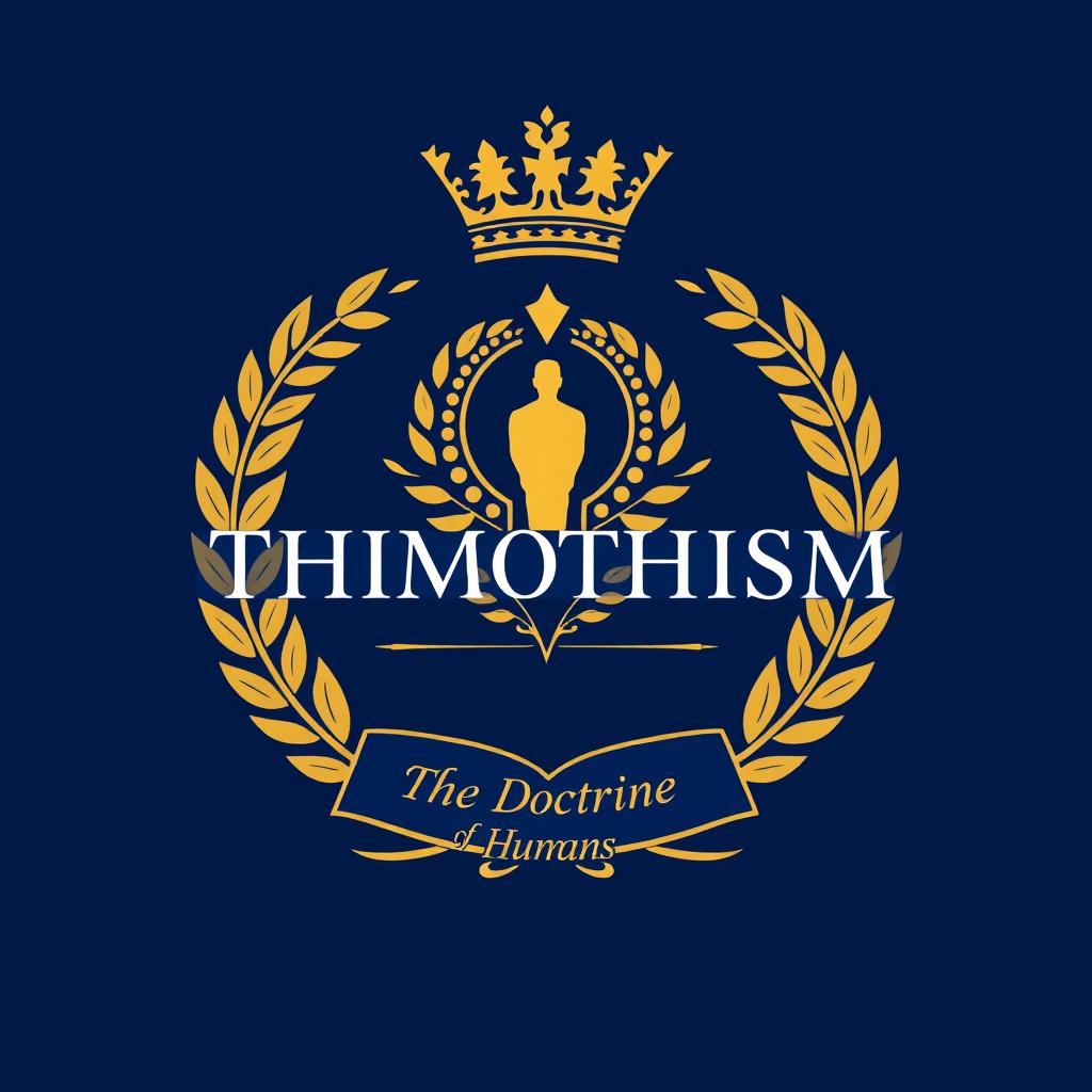 A sophisticated and professional royal logo for a new society called 'THIMOTHISM' - 'The Doctrine of Humans'