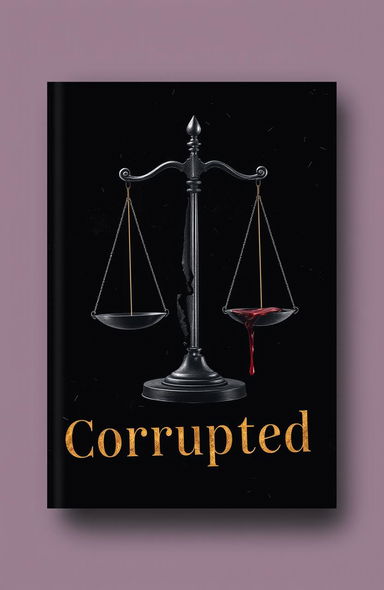 A dark, moody, and elegant book cover design for a dark romance novel titled 'Corrupted'
