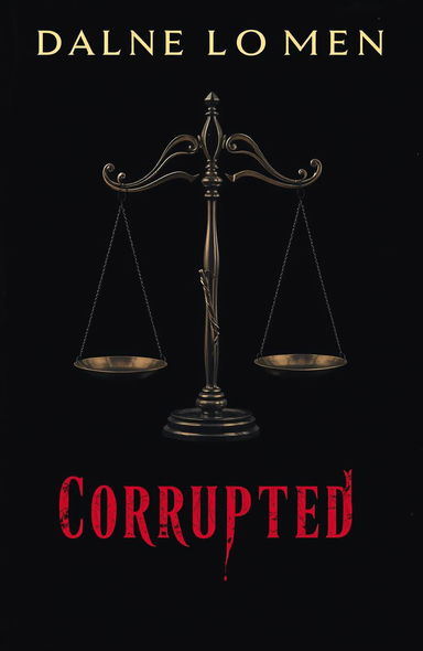 A dark, moody, and elegant book cover design for a dark romance novel titled 'Corrupted'