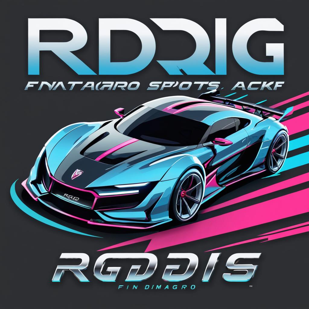 Sample abovePlease input the meaning of RDG below lower right corner and add more details/ design

RDG: Rangiris, Dimaporo, Galo

Small only

with a futuristic sports car, neon lighting effects, and a sleek metallic font. Let me know if you need any modifications!