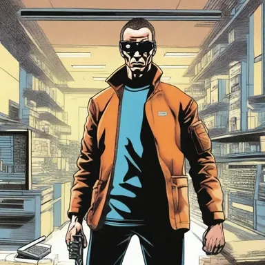 In the futuristic society depicted in the science fiction novel, the protagonist fabricated an alibi to cover up his involvement in a high-tech heist.
