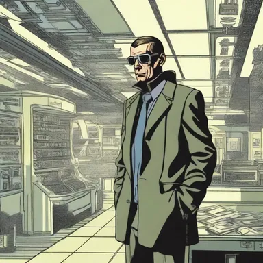In the futuristic society depicted in the science fiction novel, the protagonist fabricated an alibi to cover up his involvement in a high-tech heist.