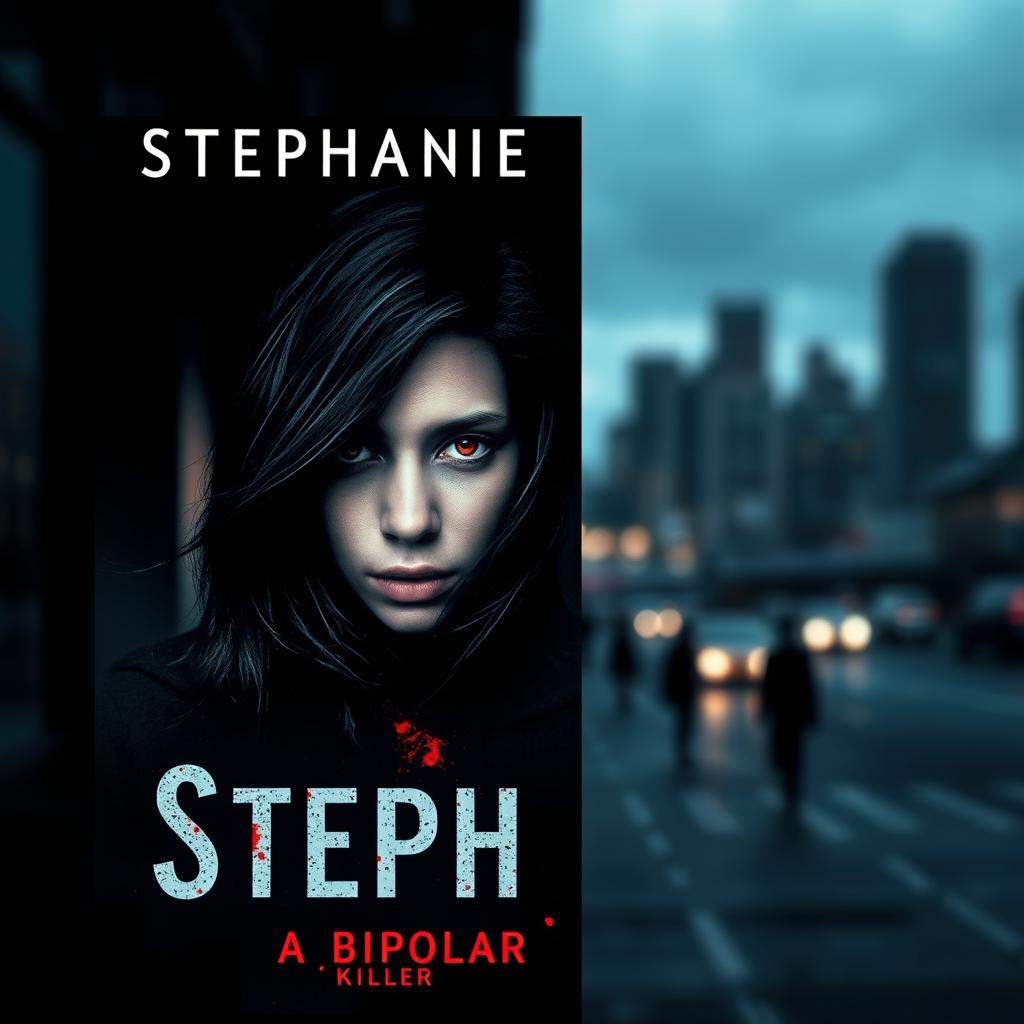 A gripping and atmospheric book cover design for a psychological thriller titled 'Stephanie