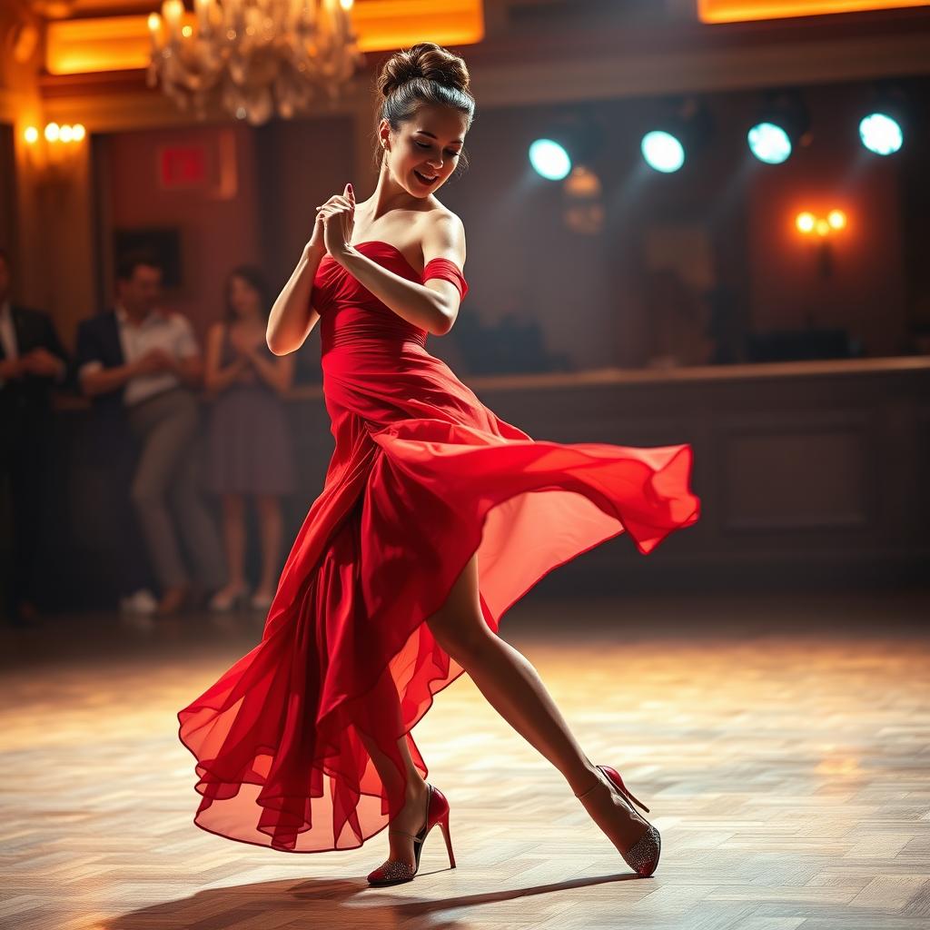 Captivating Tango Dancer: Passionate Elegance in Red