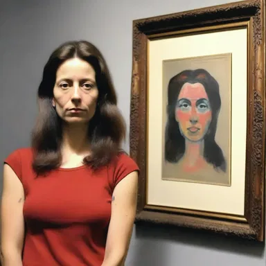 The artist provided evidence that alibied her, showing that she was at an art gallery during the time of the alleged crime.