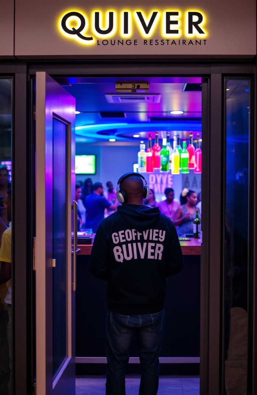 A state-of-the-art club and restaurant named 'Quiver Lounge Kisumu' viewed from the outside