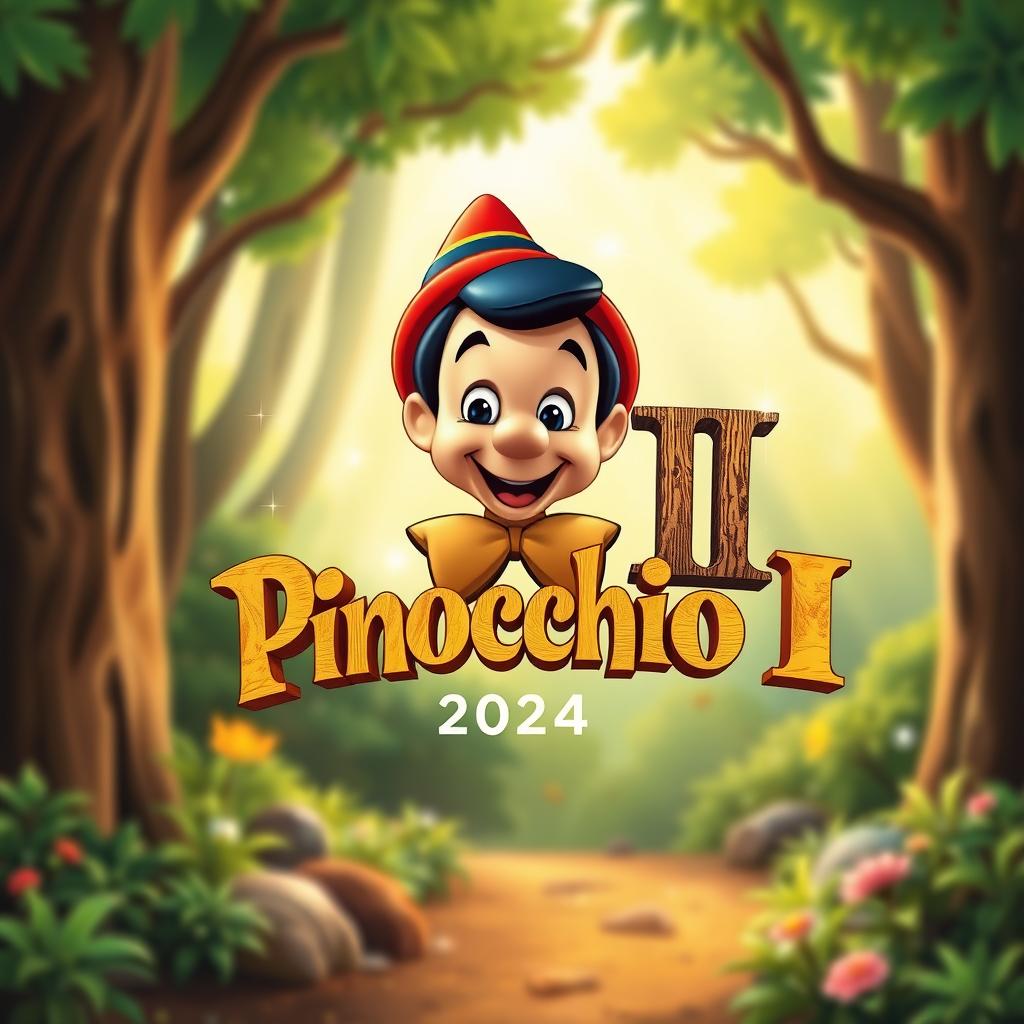A captivating and vibrant logo for the movie 'Pinocchio II (2024)', showcasing an imaginative and whimsical design