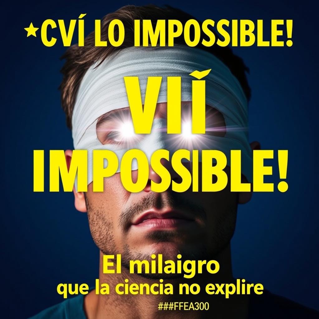 An image featuring a man with his eyes bandaged, his face clearly visible