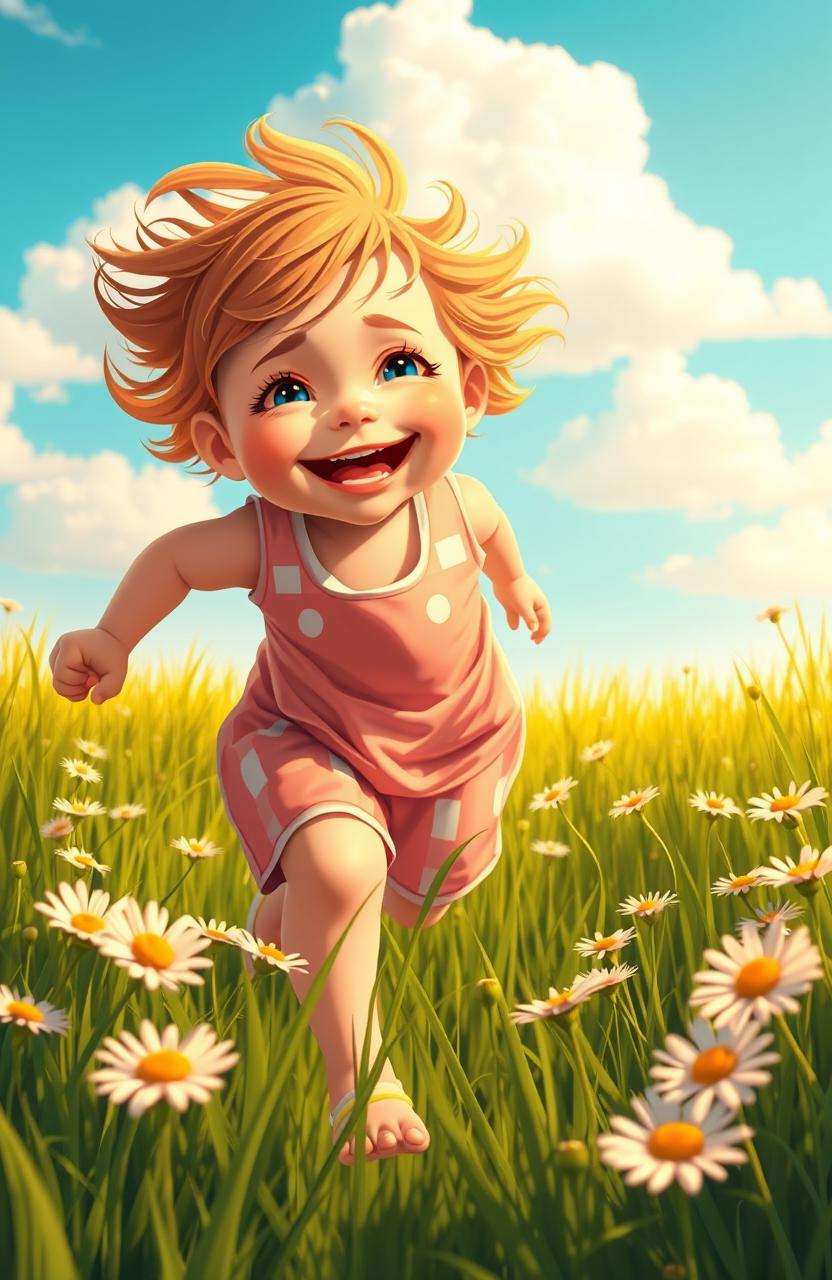 A vibrant summer scene depicting a warm and sunny day in August