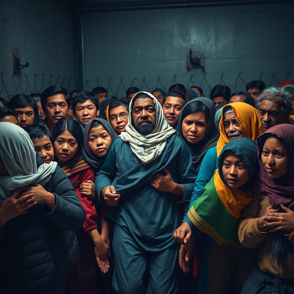 A powerful and thought-provoking scene depicting the harsh realities faced by immigrants