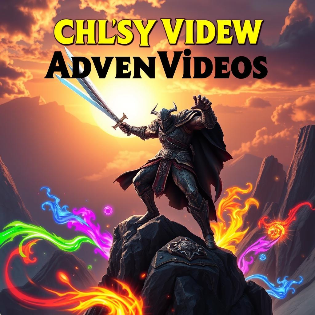 A vibrant and eye-catching YouTube thumbnail featuring a dynamic action scene from a fantasy adventure game