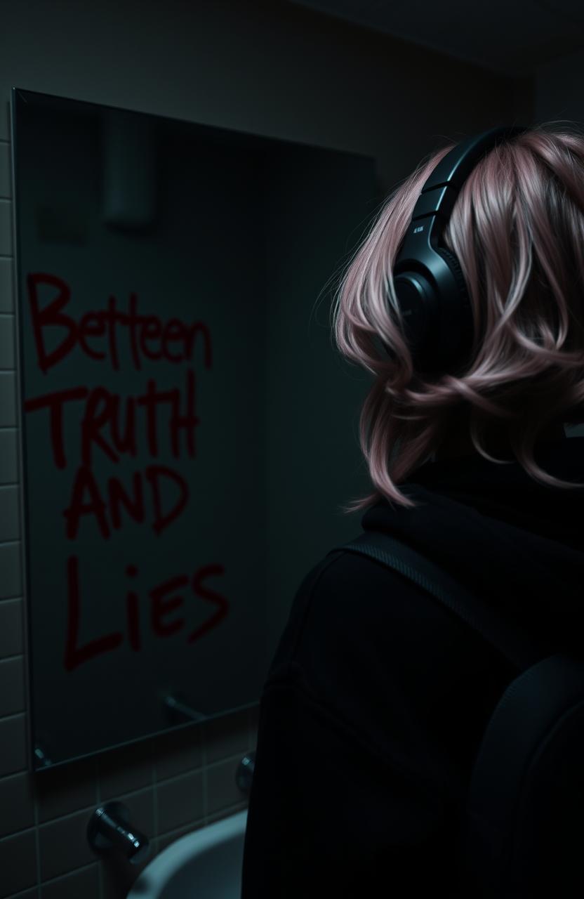 A dark, dingy, and somewhat eerie public high school bathroom