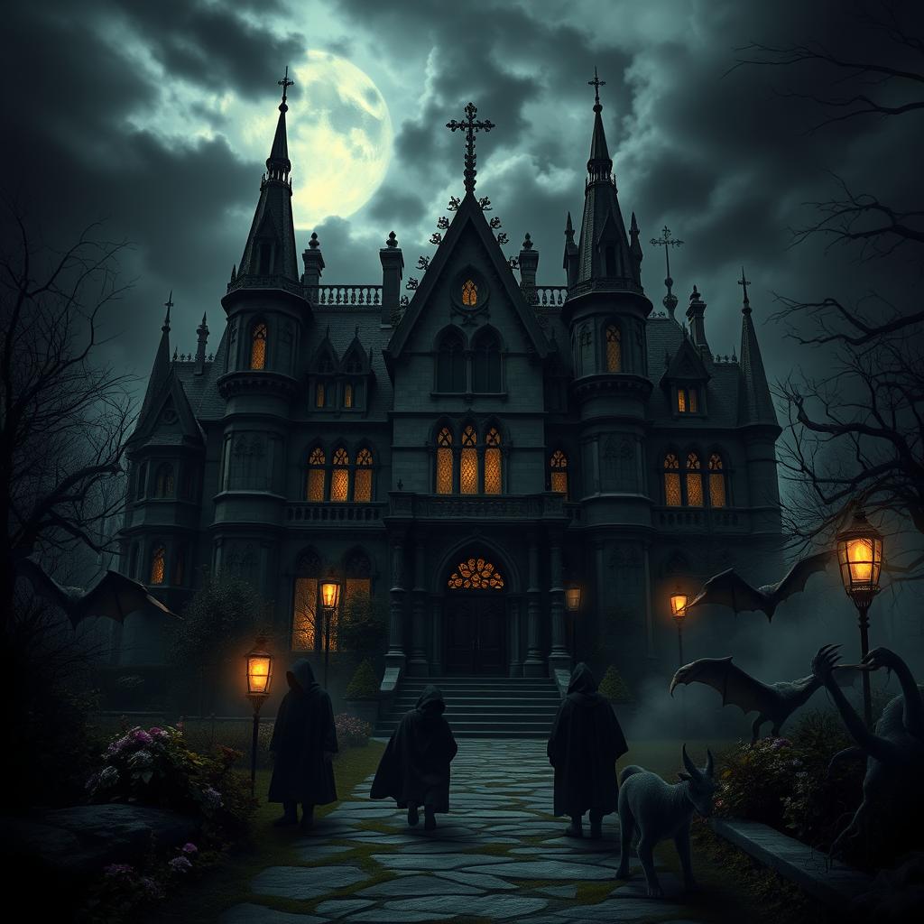 A dark and mysterious mansion-like academy set in an enchanting but eerie environment