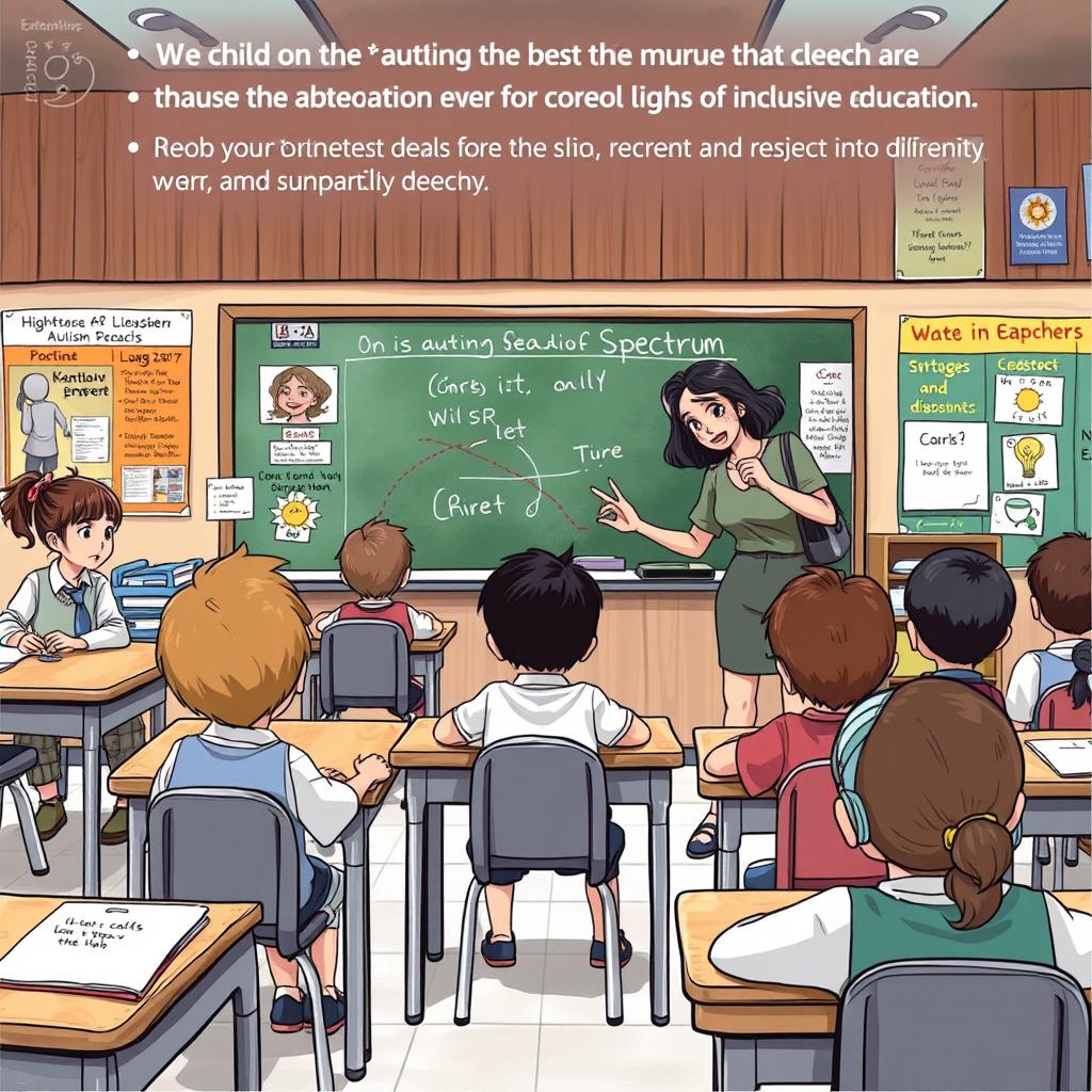A poignant illustration depicting the challenges faced by a child on the autism spectrum in a school environment